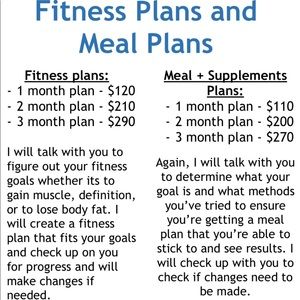 Workout plans and meal plans